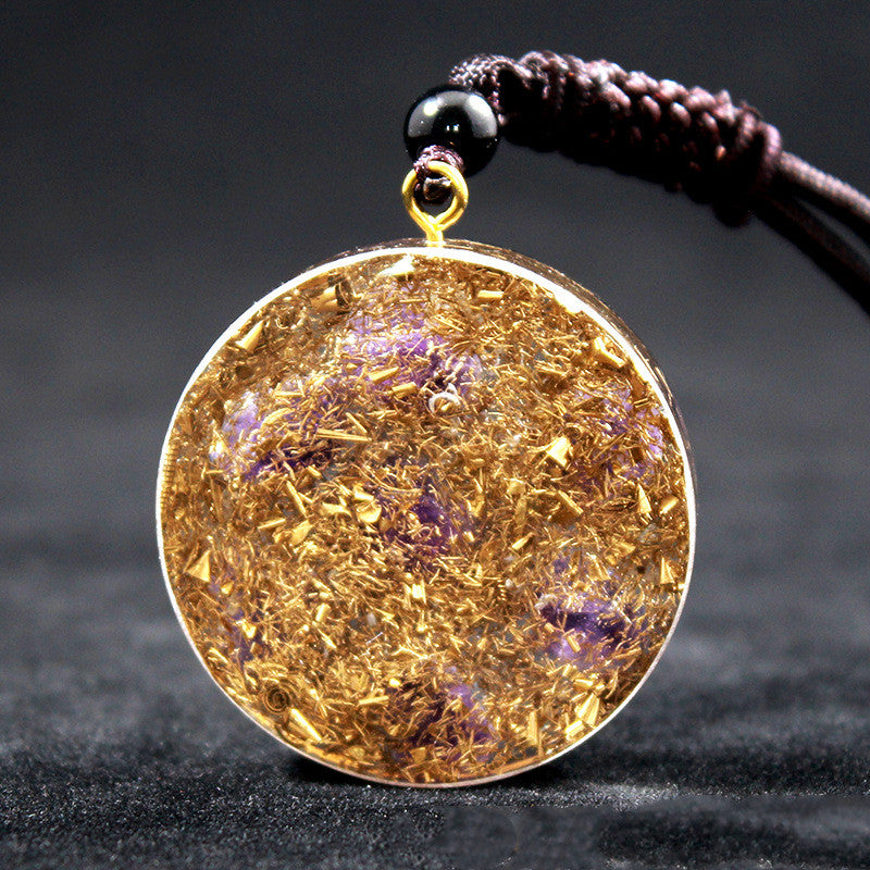 Crystal Gravel Resin Round Charms Hangings