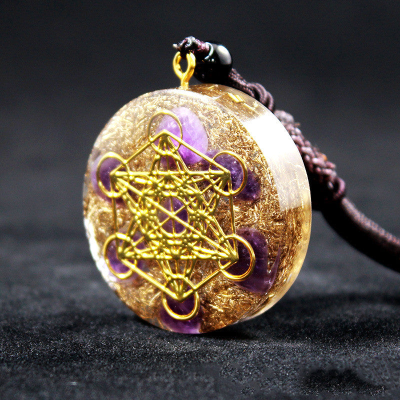 Crystal Gravel Resin Round Charms Hangings