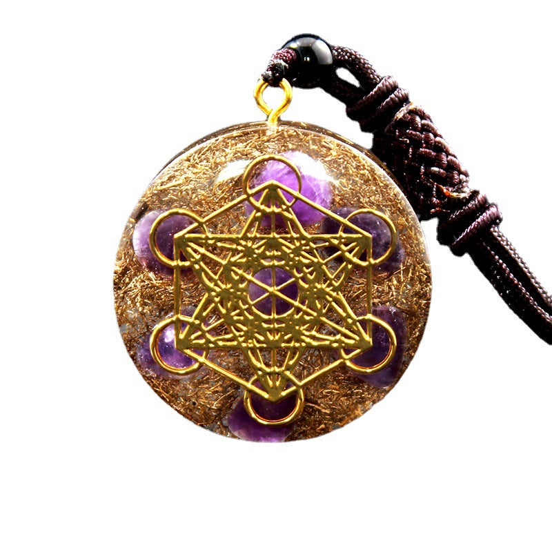 Crystal Gravel Resin Round Charms Hangings