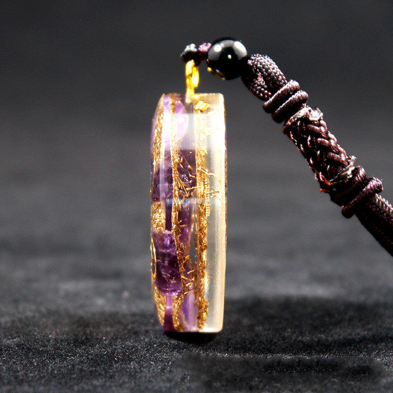 Crystal Gravel Resin Round Charms Hangings